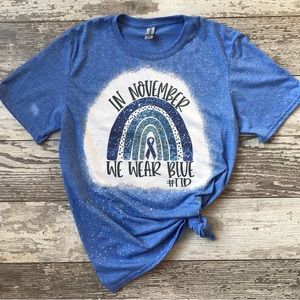 In November We Wear Blue Type 1 Diabetes Awareness Royal Blue T-shirt